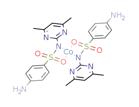 Molecular Structure of 67077-79-6 (Co(H<sub>2</sub>NC<sub>6</sub>H<sub>4</sub>SO<sub>2</sub>NC<sub>4</sub>HN<sub>2</sub>(CH<sub>3</sub>)2)2)