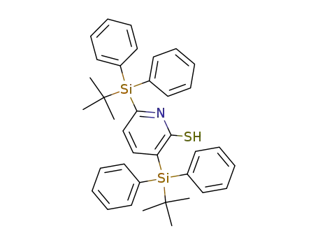 Molecular Structure of 116725-53-2 (3,6-Bis-(tert-butyl-diphenyl-silanyl)-pyridine-2-thiol)