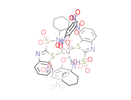 Cu(N-cyclohexyl-benzothiazolesulphonamide)2(OC<sub>6</sub>H<sub>2</sub>(NO<sub>2</sub>)3)2