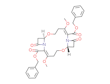 dibenzyl (7RS, 16SR)-3,12-dimethoxy-9,18-dioxo-6,15-dioxa-1,10-diazatricyclo<14.2.0.0<sup>7,10</sup>>octadeca-2,11-diene-2,11-dicarboxylate