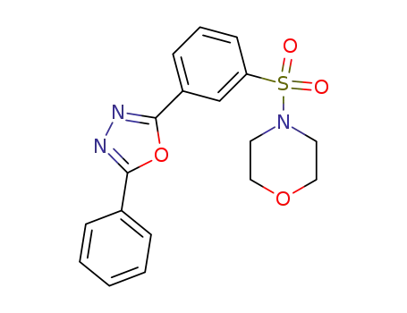 Molecular Structure of 131287-24-6 (4-[3-(5-Phenyl-[1,3,4]oxadiazol-2-yl)-benzenesulfonyl]-morpholine)