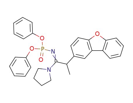 Phosphoramidic acid,
[2-(2-dibenzofuranyl)-1-(1-pyrrolidinyl)propylidene]-, diphenyl ester