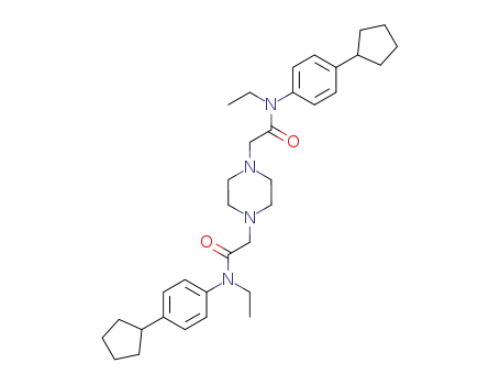 1,4-bis(N-ethyl-4-cyclopentylanilinocarbonylmethyl)piperazine
