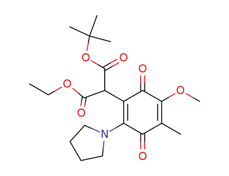Propanedioic acid,
[5-methoxy-4-methyl-3,6-dioxo-2-(1-pyrrolidinyl)-1,4-cyclohexadien-1-yl]
-, 1,1-dimethylethyl ethyl ester