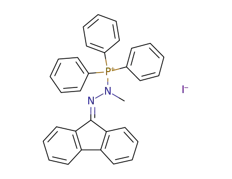 Molecular Structure of 1109-42-8 (<N<sup>α</sup>-Methyl-N<sup>β</sup>-fluorenyliden-hydrazino>-triphenyl-phosphoniumkation)