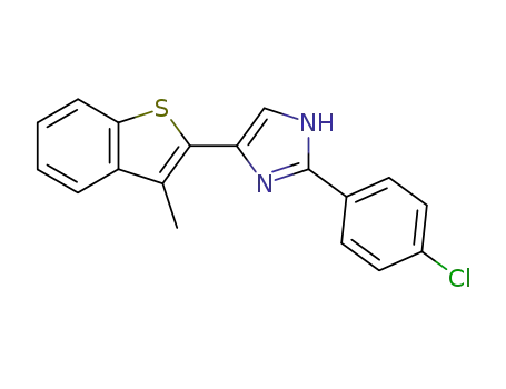 Molecular Structure of 35371-53-0 (2-(4-chloro-phenyl)-4-(3-methyl-benzo[<i>b</i>]thiophen-2-yl)-1<i>H</i>-imidazole)