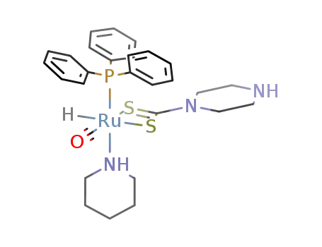 RuH(CO)(C<sub>5</sub>H<sub>10</sub>NH)(P(C<sub>6</sub>H<sub>5</sub>)3)(HNC<sub>4</sub>H<sub>8</sub>NC(S)S)