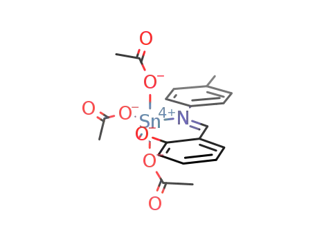 Molecular Structure of 77819-02-4 ((CH<sub>3</sub>CO<sub>2</sub>)3Sn(OC<sub>6</sub>H<sub>4</sub>CHNC<sub>6</sub>H<sub>4</sub>CH<sub>3</sub>))