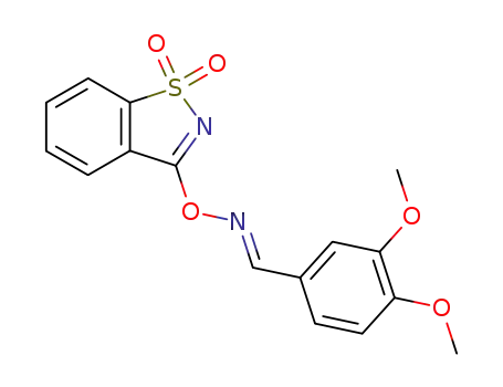 3,4-dimethoxy-benzaldehyde (<i>E</i>)-<i>O</i>-(1,1-dioxo-1<i>H</i>-1λ<sup>6</sup>-benzo[<i>d</i>]isothiazol-3-yl)-oxime