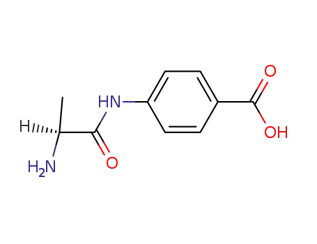 Molecular Structure of 62600-84-4 (Benzoic acid, 4-[(2-amino-1-oxopropyl)amino]-, (S)-)