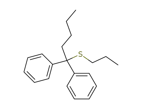 Molecular Structure of 92517-99-2 (Benzene, 1,1'-[1-(propylthio)pentylidene]bis-)