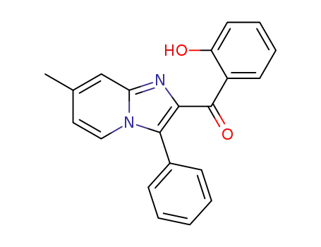 Molecular Structure of 62284-36-0 (Methanone,
(2-hydroxyphenyl)(7-methyl-3-phenylimidazo[1,2-a]pyridin-2-yl)-)