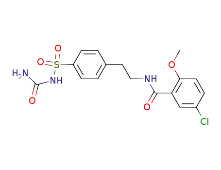 Molecular Structure of 52994-24-8 (Benzamide,N-[2-[4-[[(aminocarbonyl)amino]- sulfonyl]phenyl]ethyl]-5-chloro-2-methoxy- )