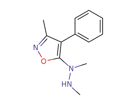 Molecular Structure of 63955-15-7 (Isoxazole, 5-(1,2-dimethylhydrazino)-3-methyl-4-phenyl-)