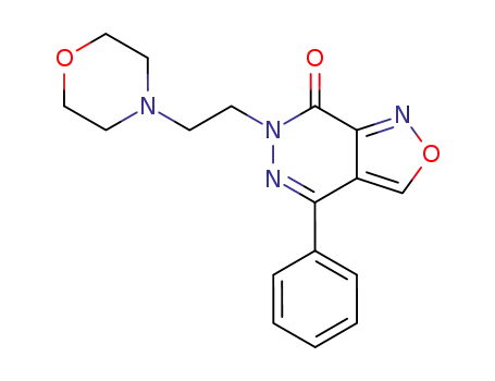 Molecular Structure of 51313-42-9 (6-(2-morpholin-4-yl-ethyl)-4-phenyl-6<i>H</i>-isoxazolo[3,4-<i>d</i>]pyridazin-7-one)