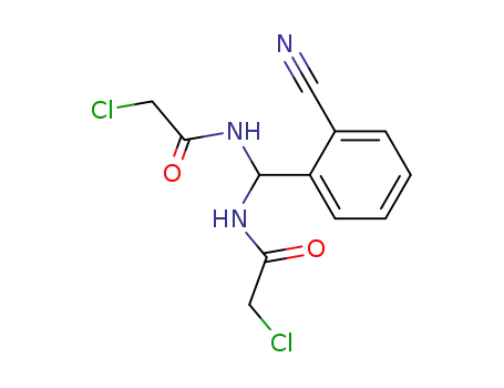 Molecular Structure of 91398-95-7 (2-Cyano-benzyliden-bis-chloracetamid)