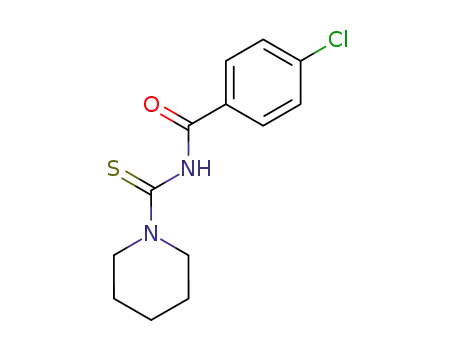 Molecular Structure of 104847-39-4 ((4-chloro-benzoyl)-(piperidine-1-thiocarbonyl)-amine)