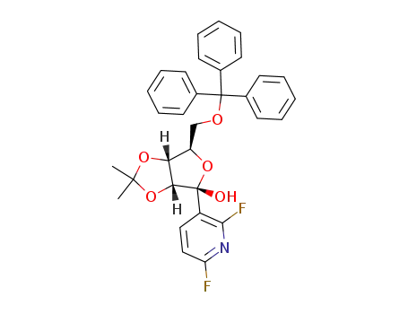 (3aR,4R,6R,6aR)-4-(2,6-Difluoro-pyridin-3-yl)-2,2-dimethyl-6-trityloxymethyl-tetrahydro-furo[3,4-d][1,3]dioxol-4-ol
