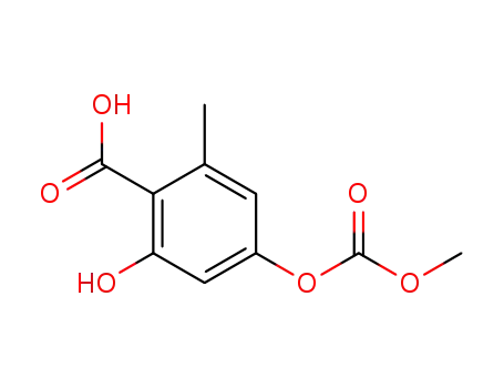 Molecular Structure of 859948-97-3 (2-hydroxy-4-methoxycarbonyloxy-6-methyl-benzoic acid)