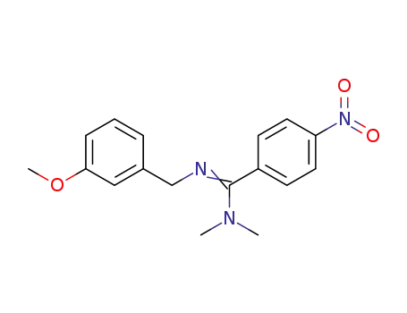 Molecular Structure of 120191-34-6 (N'-(3-Methoxy-benzyl)-N,N-dimethyl-4-nitro-benzamidine)