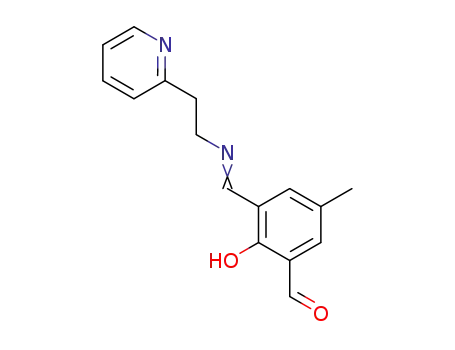 Molecular Structure of 73940-71-3 (2-Hydroxy-5-methyl-3-{[(E)-2-pyridin-2-yl-ethylimino]-methyl}-benzaldehyde)
