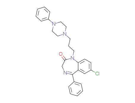 Molecular Structure of 90503-69-8 (2H-1,4-Benzodiazepin-2-one,
7-chloro-1,3-dihydro-5-phenyl-1-[3-(4-phenyl-1-piperazinyl)propyl]-)