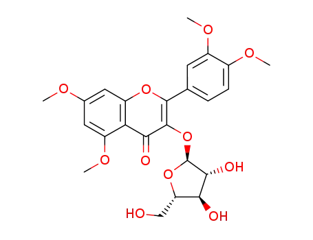 Molecular Structure of 121971-87-7 (3-α-L-arabinofuranosyloxy-2-(3,4-dimethoxy-phenyl)-5,7-dimethoxy-chromen-4-one)