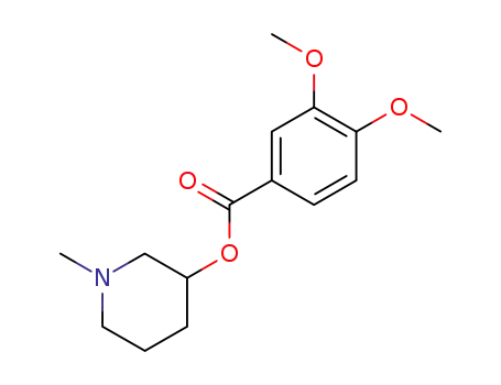 Molecular Structure of 102006-25-7 (3,4-dimethoxy-benzoic acid-(1-methyl-[3]piperidyl ester))