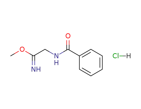 Molecular Structure of 112657-32-6 (2-benzoylamino-acetimidic acid methyl ester; hydrochloride)