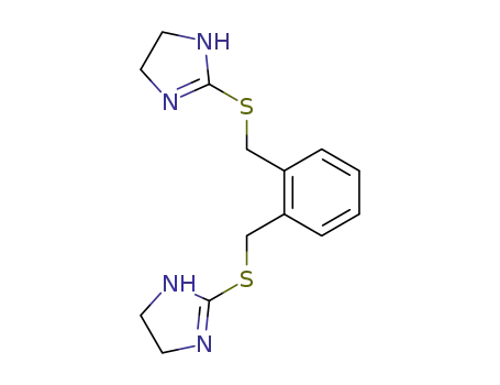 Molecular Structure of 109509-23-1 (4,5,4',5'-tetrahydro-1<i>H</i>,1'<i>H</i>-2,2'-(<i>o</i>-phenylene-bis-methylsulfanyl)-bis-imidazole)