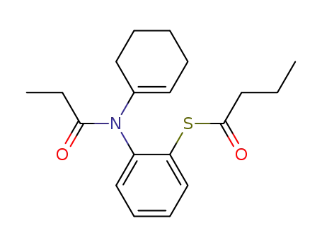 Molecular Structure of 135714-64-6 (S-2-<N-(cyclohex-1-enyl)propionamido>phenyl thiobutyrate)