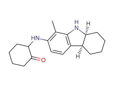 (+/-)-2-(1-methyl-(4b<i>r</i>,8a<i>c</i>)-4b,5,6,7,8,8a-hexahydro-carbazol-2-ylamino)-cyclohexanone