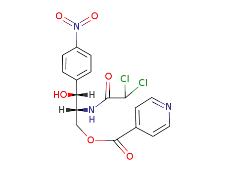 Molecular Structure of 33485-16-4 (isonicotinic acid-[(2<i>R</i>,3<i>R</i>)-2-(2,2-dichloro-acetylamino)-3-hydroxy-3-(4-nitro-phenyl)-propyl ester])