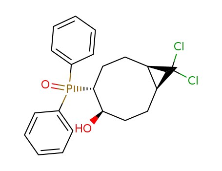 Molecular Structure of 87497-61-8 (9,9-dichloro-5-diphenylphosphinoylbicyclo<6.1.0>nonan-4-ol)