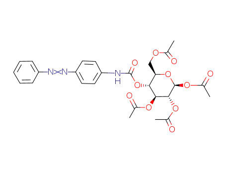 <i>O</i><sup>1</sup>,<i>O</i><sup>2</sup>,<i>O</i><sup>3</sup>,<i>O</i><sup>6</sup>-Tetraacetyl-<i>O</i><sup>4</sup>-(4-phenylazo-phenylcarbamoyl)-β-D-glucopyranose