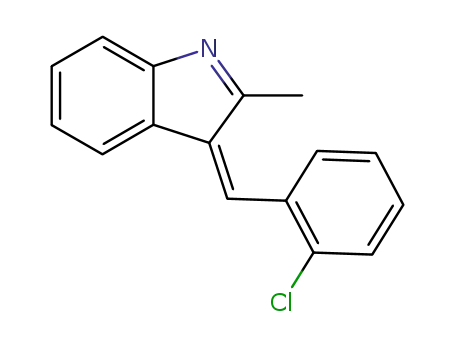 Molecular Structure of 46883-26-5 (3-(2-chloro-benzylidene)-2-methyl-3<i>H</i>-indole)