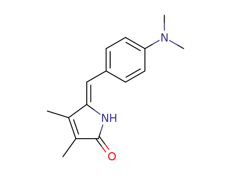 Molecular Structure of 61809-98-1 (2H-Pyrrol-2-one,
5-[[4-(dimethylamino)phenyl]methylene]-1,5-dihydro-3,4-dimethyl-, (Z)-)
