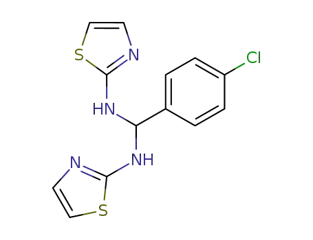 Molecular Structure of 35107-88-1 (4-chloro-<i>N</i>,<i>N</i>'-bis-thiazol-2-yl-benzylidenediamine)