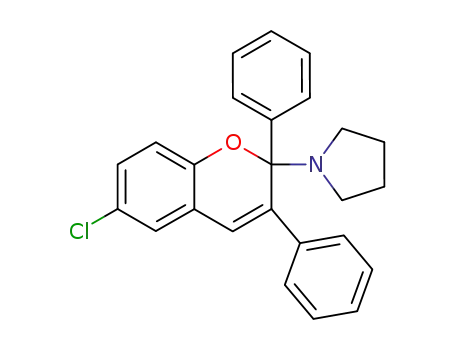 1-(6-chloro-2,3-diphenyl-2<i>H</i>-chromen-2-yl)-pyrrolidine