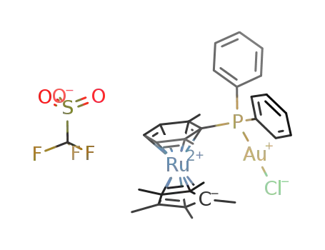 [Cp(*)Ru(η6-(CH3)2C6H3-PPh2-Au-Cl)][OTf]