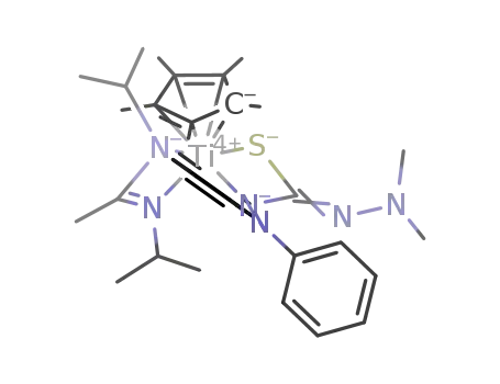 [Ti(pentamethylcyclopentadienyl)(CH<sub>3</sub>C(N(i-Pr)2)2)(Ph<sub>2</sub>NNSCNNMe<sub>2</sub>)]