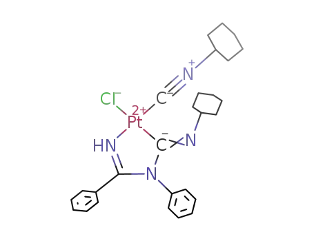 [PtCl(CNC<sub>6</sub>H<sub>11</sub>)(HNC(C<sub>6</sub>H<sub>5</sub>)N(C<sub>6</sub>H<sub>5</sub>)CNC<sub>6</sub>H<sub>11</sub>)]