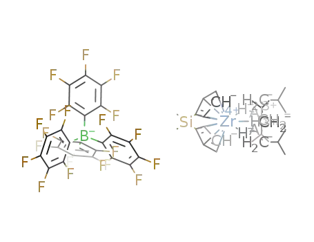 Molecular Structure of 1265631-31-9 ([Me2Si(C5H4)2Zr(μ-H)3(Al(i-Bu)2)2][B(C6F5)4])