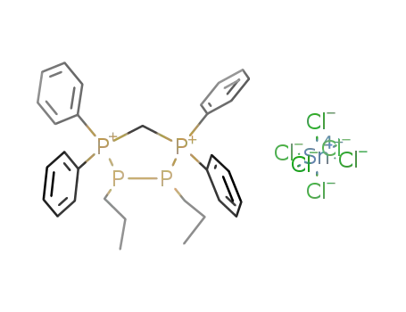 P<sub>2</sub>(CH<sub>2</sub>CH<sub>2</sub>CH<sub>3</sub>)2CH<sub>2</sub>P<sub>2</sub>(C<sub>6</sub>H<sub>5</sub>)4<sup>(2+)</sup>*SnCl<sub>6</sub><sup>(2-)</sup>=P<sub>2</sub>(C<sub>3</sub>H<sub>7</sub>)2CH<sub>2</sub>P<sub>2</sub>(C<sub>6</sub>H<sub>5</sub>)4(SnCl<sub>6</sub>)