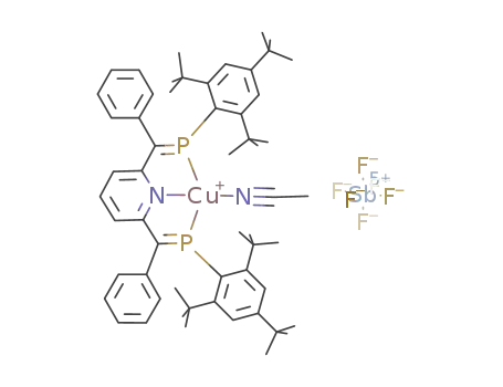 (2,6-bis[1-phenyl-2-(2,4,6-tri-tert-butylphenyl)-2-phosphaethynyl]pyridine)(acetonitrile)copper(I) hexafluoroantimonate