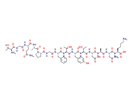 L-Lysine,
L-threonylglycyl-L-glutaminyl-L-alanyl-L-prolylglycyl-L-phenylalanyl-L-threon
yl-L-tyrosyl-L-threonyl-L-a-aspartyl-L-alanyl-L-asparaginyl-