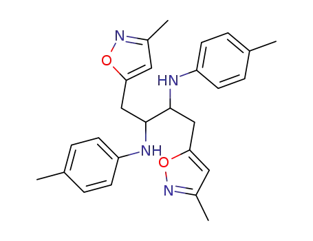 Molecular Structure of 51100-99-3 (1,4-bis-(3-methyl-isoxazol-5-yl)-<i>N</i>,<i>N</i>'-di-<i>p</i>-tolyl-butane-2,3-diamine)