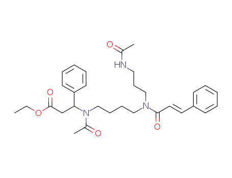 3-[Acetyl-(4-{(3-acetylamino-propyl)-[(E)-(3-phenyl-acryloyl)]-amino}-butyl)-amino]-3-phenyl-propionic acid ethyl ester