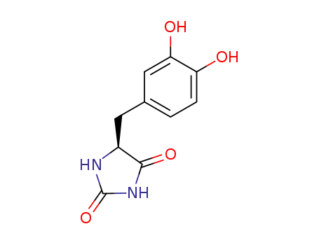Molecular Structure of 109062-51-3 ((<i>S</i>)-5-(3,4-dihydroxy-benzyl)-imidazolidine-2,4-dione)