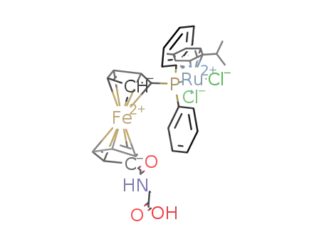 (Ph2PRuCl2(η6-p-cymene))(ferrocene-1,1'-diyl)C(O)NHCH2COOH